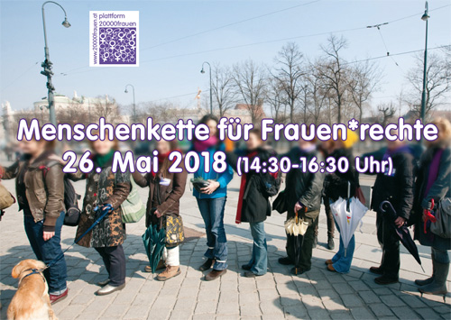Foto Menschenkette für Frauenrechte 2018