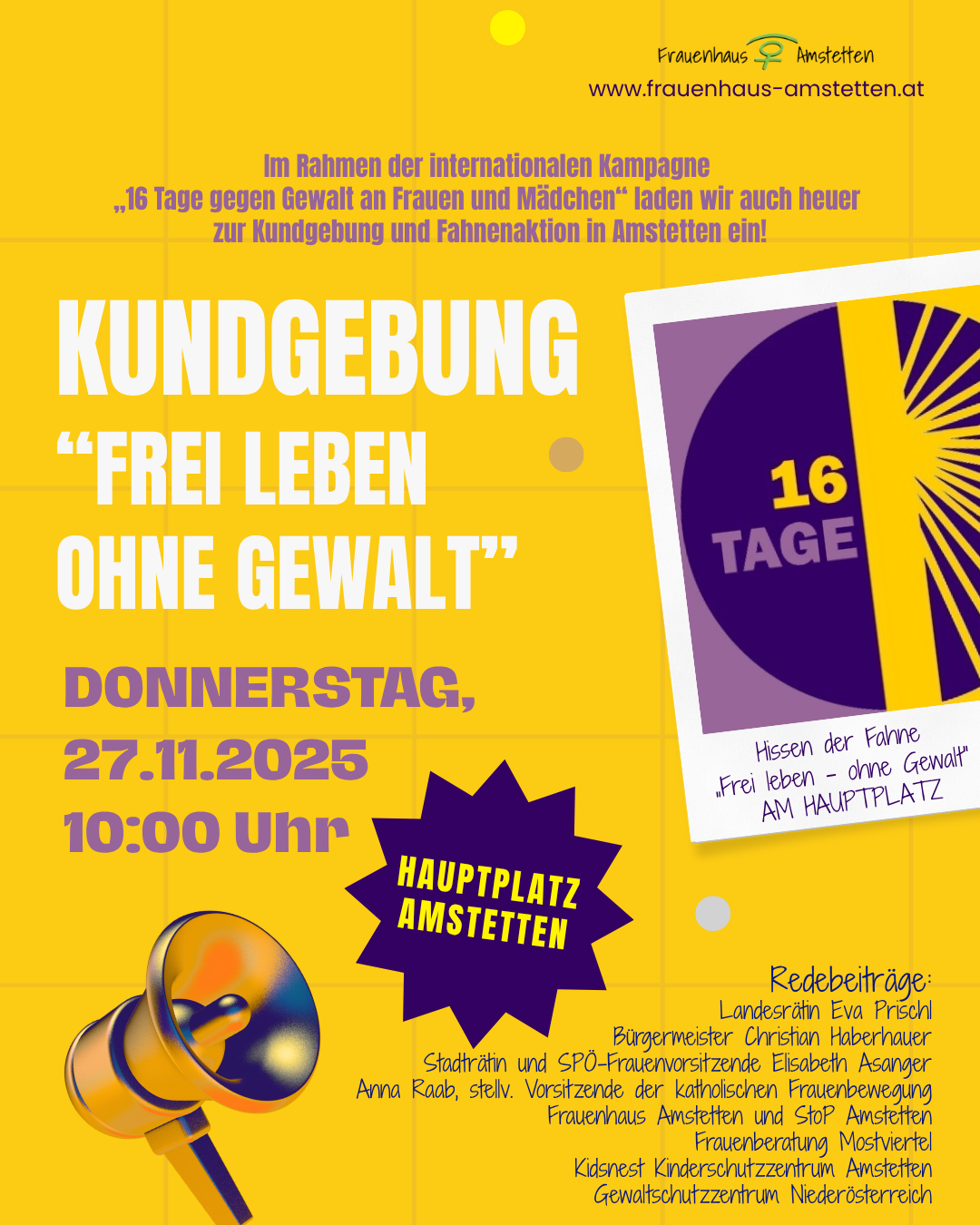 Einladung Kundgebung Frei leben ohne Gewalt 2025